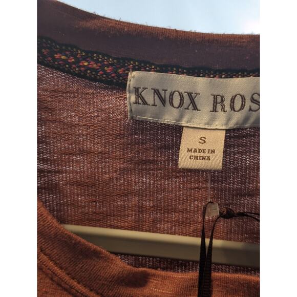 Sweatshirt Twist Front Long Sleeves Knox Rose Coral Small Pink Pullover Crewneck - Picture 3 of 7